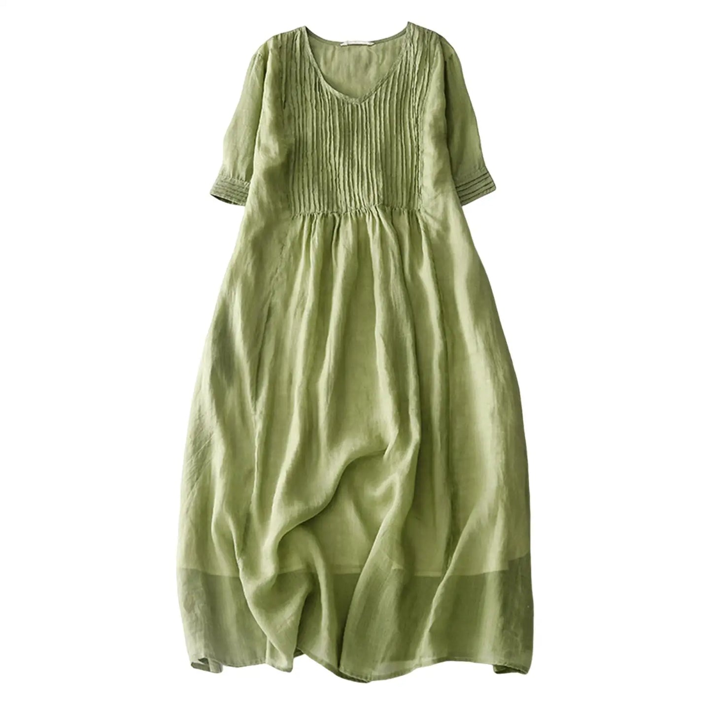 Vintage Women Dress Floral Embroidery Beach Dress Ladies Short Sleeve O-neck Cotton And Linen Boho Dresses Summer