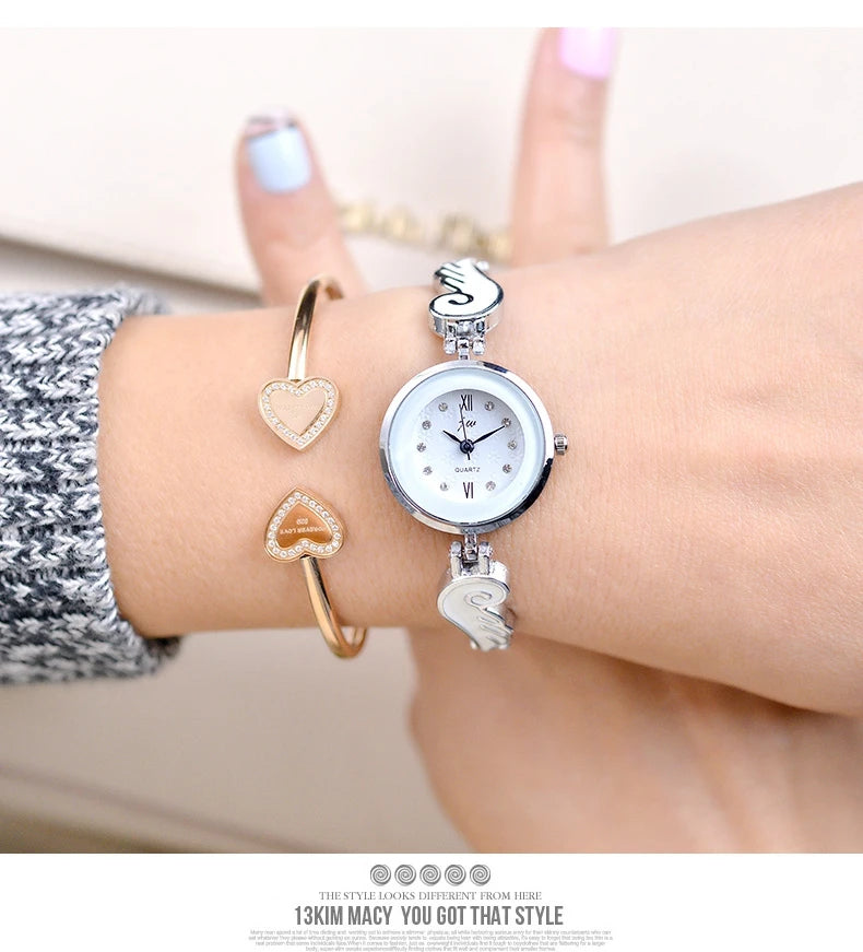 Quartz Watch Women Luxury Rose Gold Crystal Bracelet Wrist Watches For Woman Gift Clock Laides Reloj Mujer