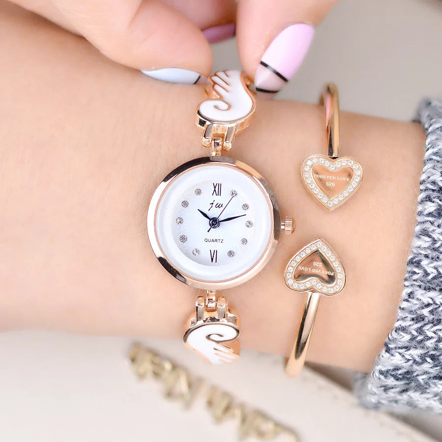 Quartz Watch Women Luxury Rose Gold Crystal Bracelet Wrist Watches For Woman Gift Clock Laides Reloj Mujer