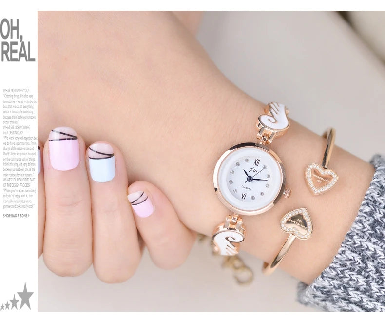 Quartz Watch Women Luxury Rose Gold Crystal Bracelet Wrist Watches For Woman Gift Clock Laides Reloj Mujer