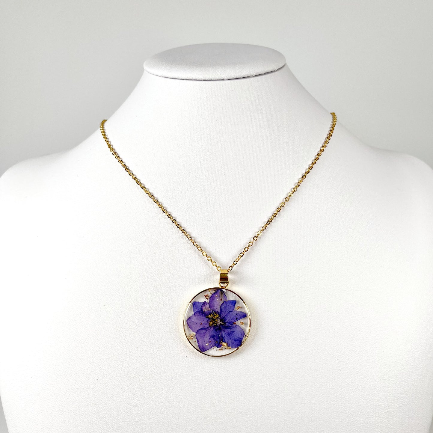 Real Flower Round High-grade Eternal Flower Pendant Necklace