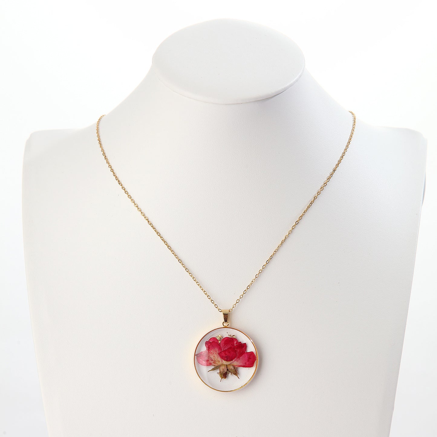 Real Flower Round High-grade Eternal Flower Pendant Necklace