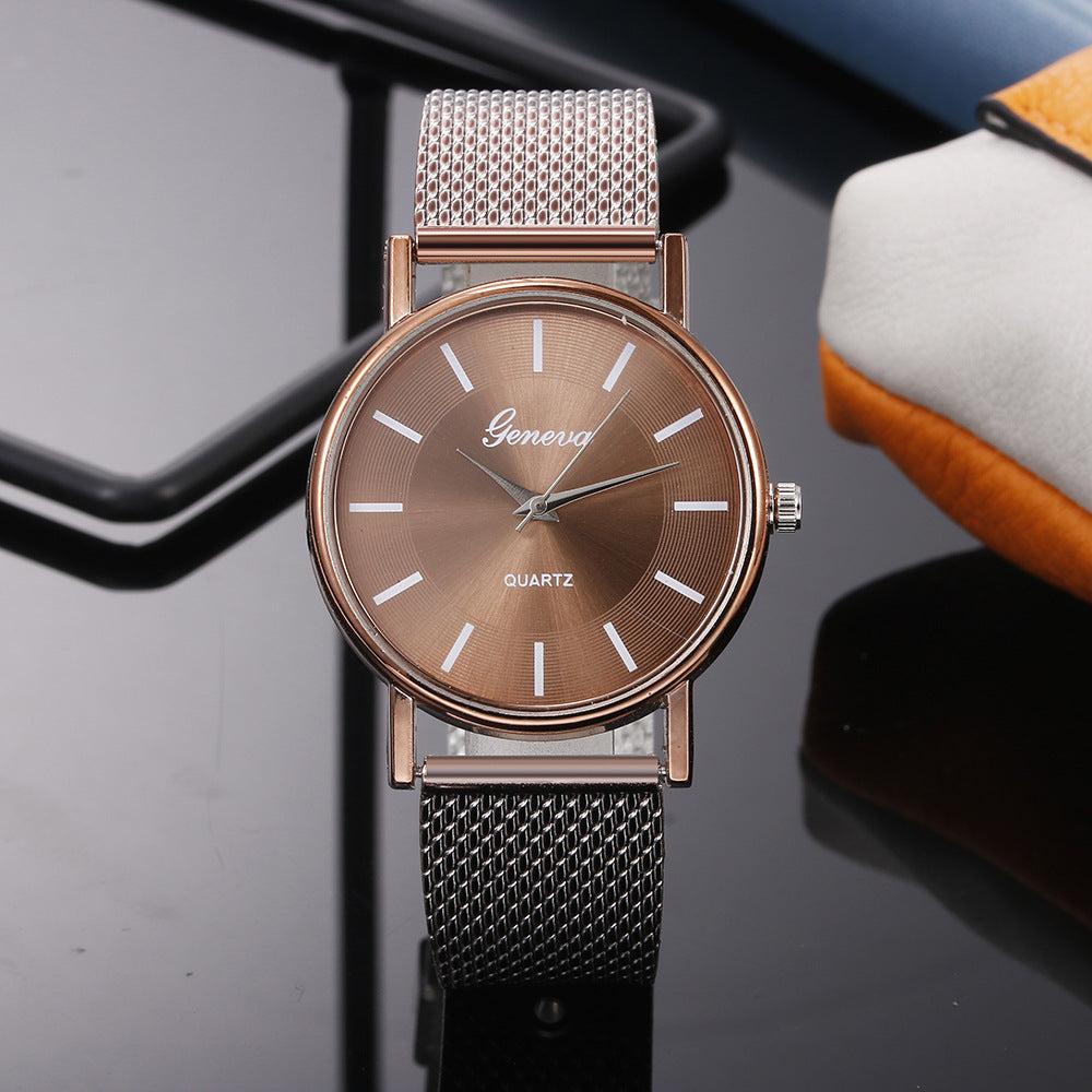 Elegant Rose Gold Heart Dial Watch Female Simple Temperament Student Waterproof Female High-level Female Luxury Watches Women