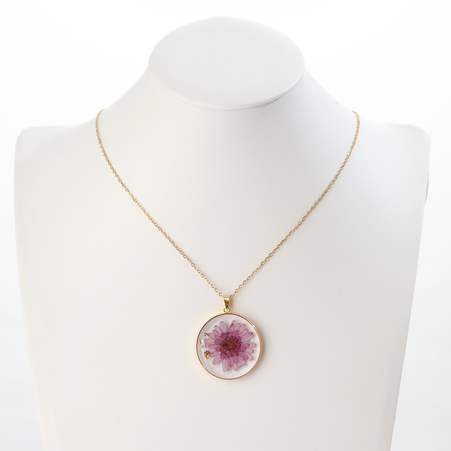 Real Flower Round High-grade Eternal Flower Pendant Necklace