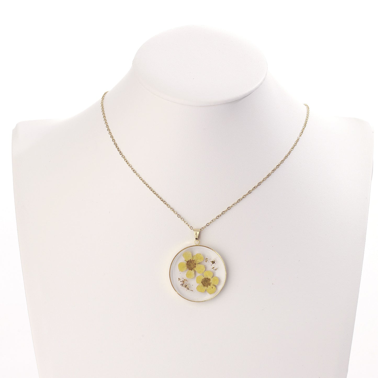 Real Flower Round High-grade Eternal Flower Pendant Necklace