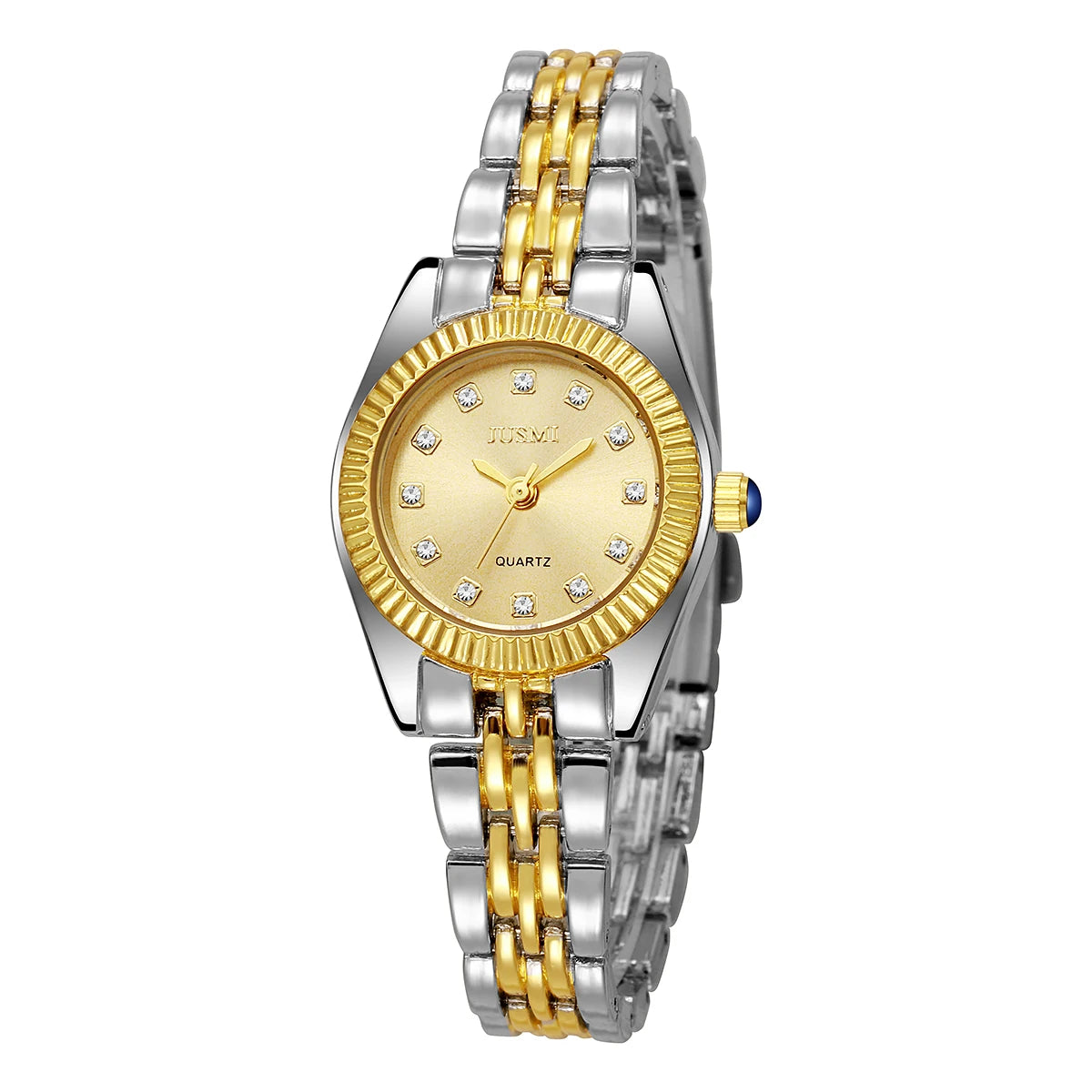 Women's high appearance level light luxury diamond-point dial small dial exquisite business style steel band quartz watch.