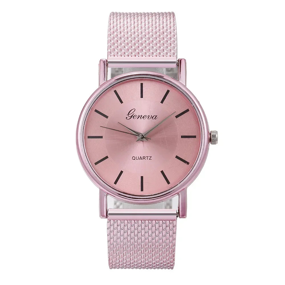 Elegant Rose Gold Heart Dial Watch Female Simple Temperament Student Waterproof Female High-level Female Luxury Watches Women