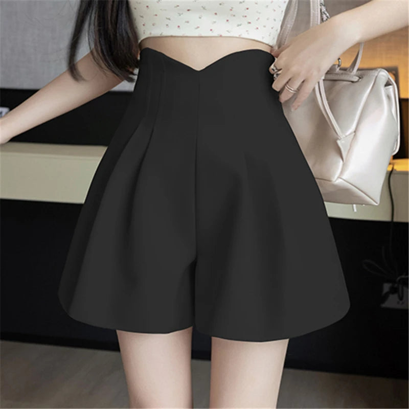 A-line Pants for Women Korean Style Outwear Office Lady Shorts Female