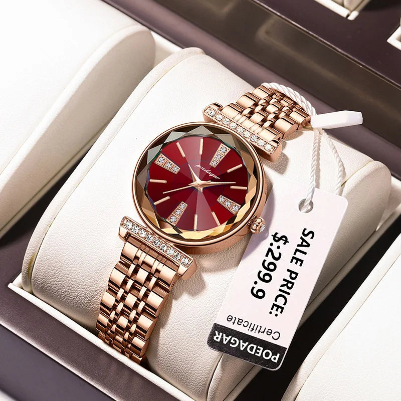 Fashion Ladies Watch Small Dial Diamond Luxury Rose Gold Waterproof Women Watches Stainless Steel Gift Clock 2025