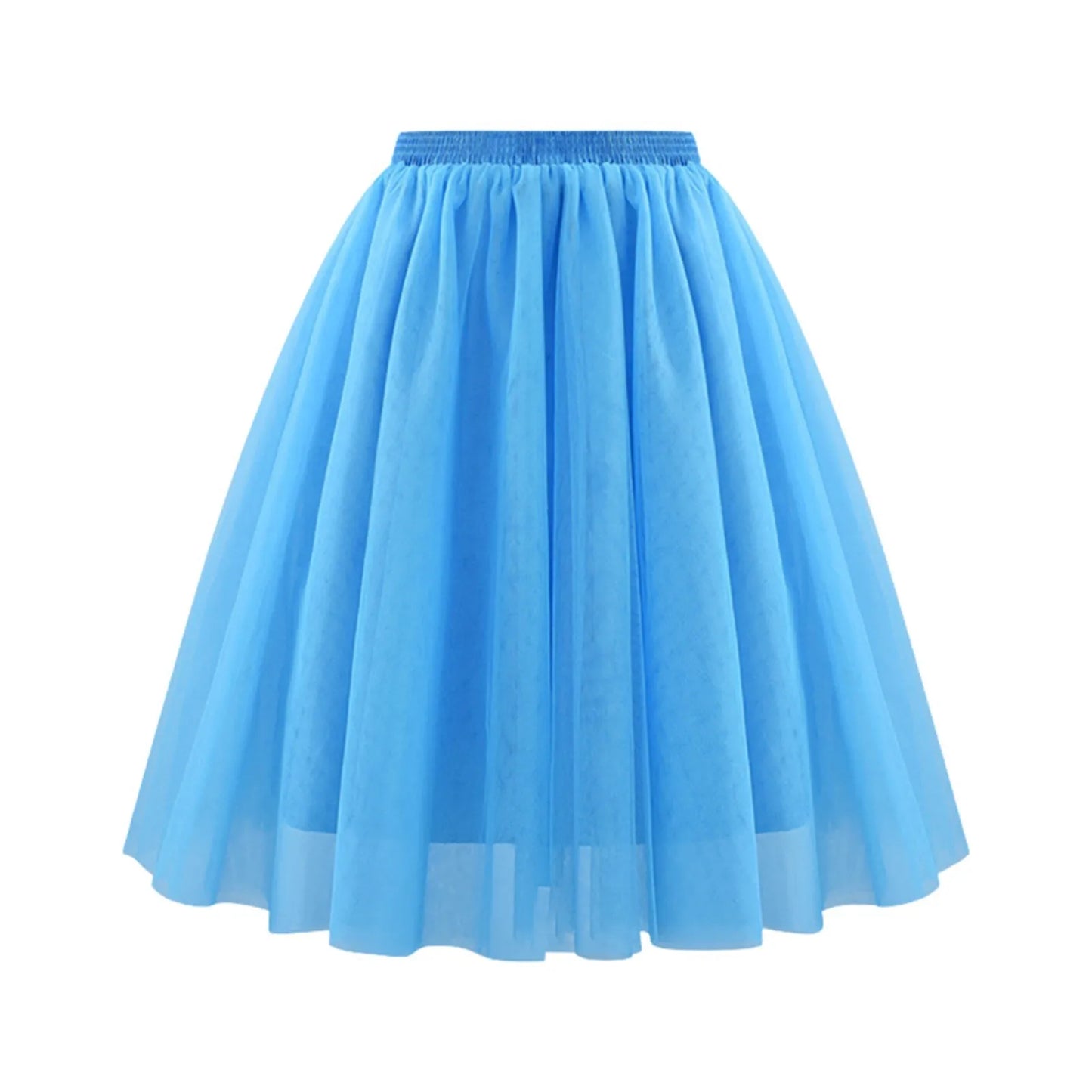 Quality 5 Layers Fashion Tulle Skirt Pleated TUTU Skirts Womens Lolita Petticoat Bridesmaids Midi Skirt Jupe Saias faldas