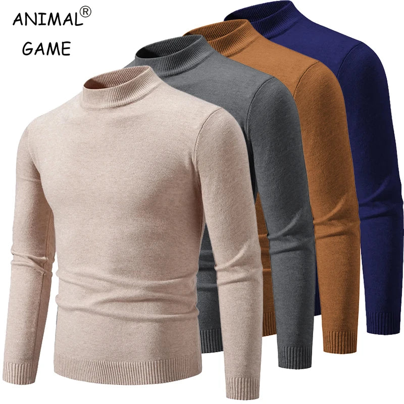 Men's Half Neck Pullovers Warm Autumn