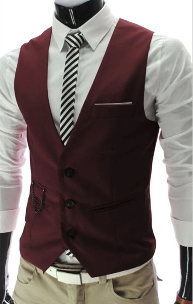 High Quality Dress Vests For Men Slim Fit Mens Suit