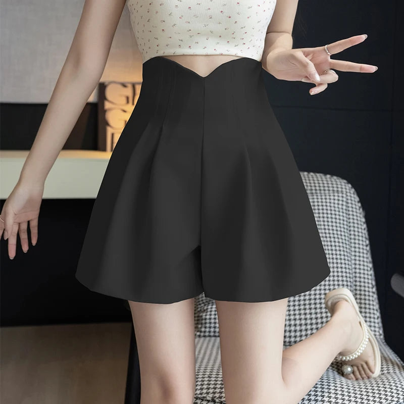 A-line Pants for Women Korean Style Outwear Office Lady Shorts Female