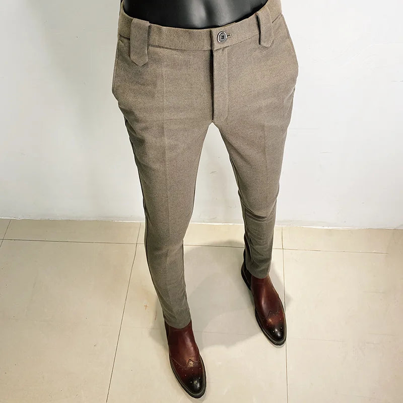 Men's Slim Fit Straight  Social Office Dress Pants