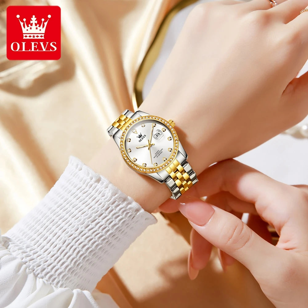 Women's Watches Elegant Simple Original Quartz Watch for Man Diamond Dial Waterproof Luminous Date Wristwatch