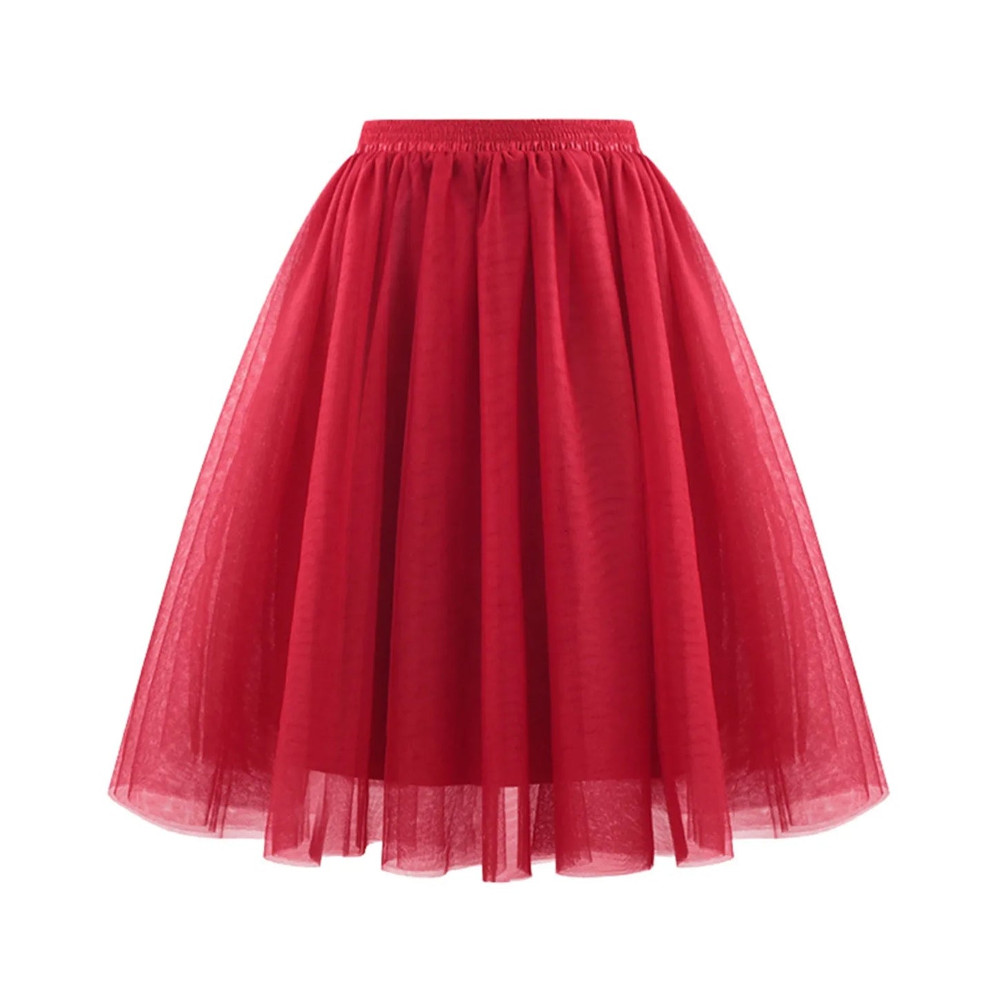 Quality 5 Layers Fashion Tulle Skirt Pleated TUTU Skirts Womens Lolita Petticoat Bridesmaids Midi Skirt Jupe Saias faldas