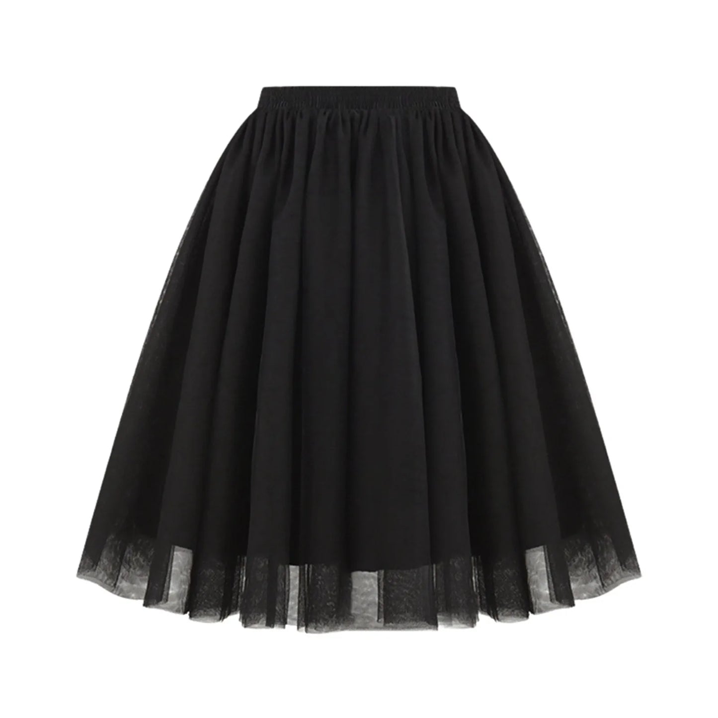 Quality 5 Layers Fashion Tulle Skirt Pleated TUTU Skirts Womens Lolita Petticoat Bridesmaids Midi Skirt Jupe Saias faldas