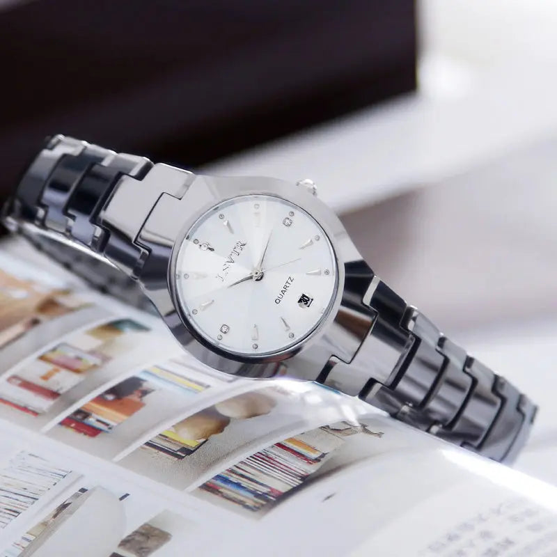 Men Women Business Quartz Watches Waterproof Stainless Steel Luxury Wristwatch Calendar Date Lovers Couple Watch Clock