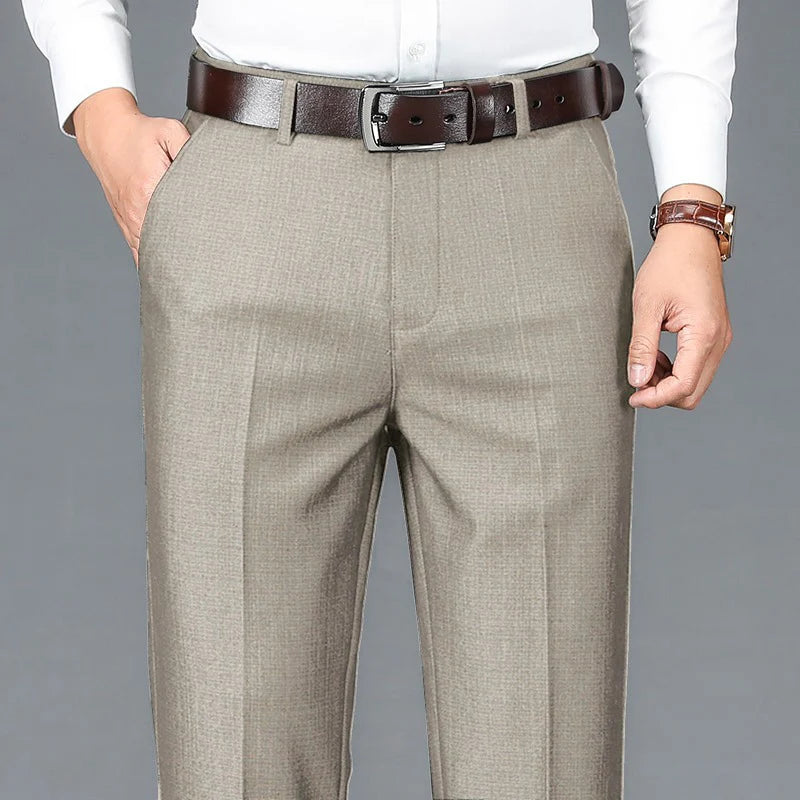 New Men's Classic Straight Leg Business Suit Pants Solid Formal Occasion Office Pants Male High Quality Baggy Trousers Plus Size