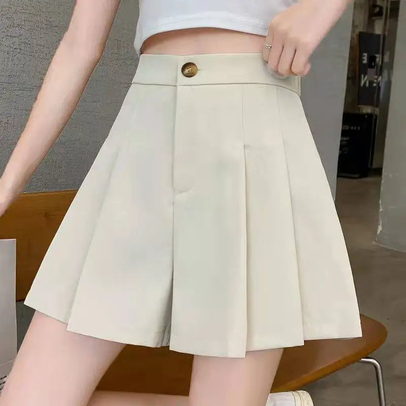 Korean Fashion Simple Sweet High Waist Casual Suit Shorts Women