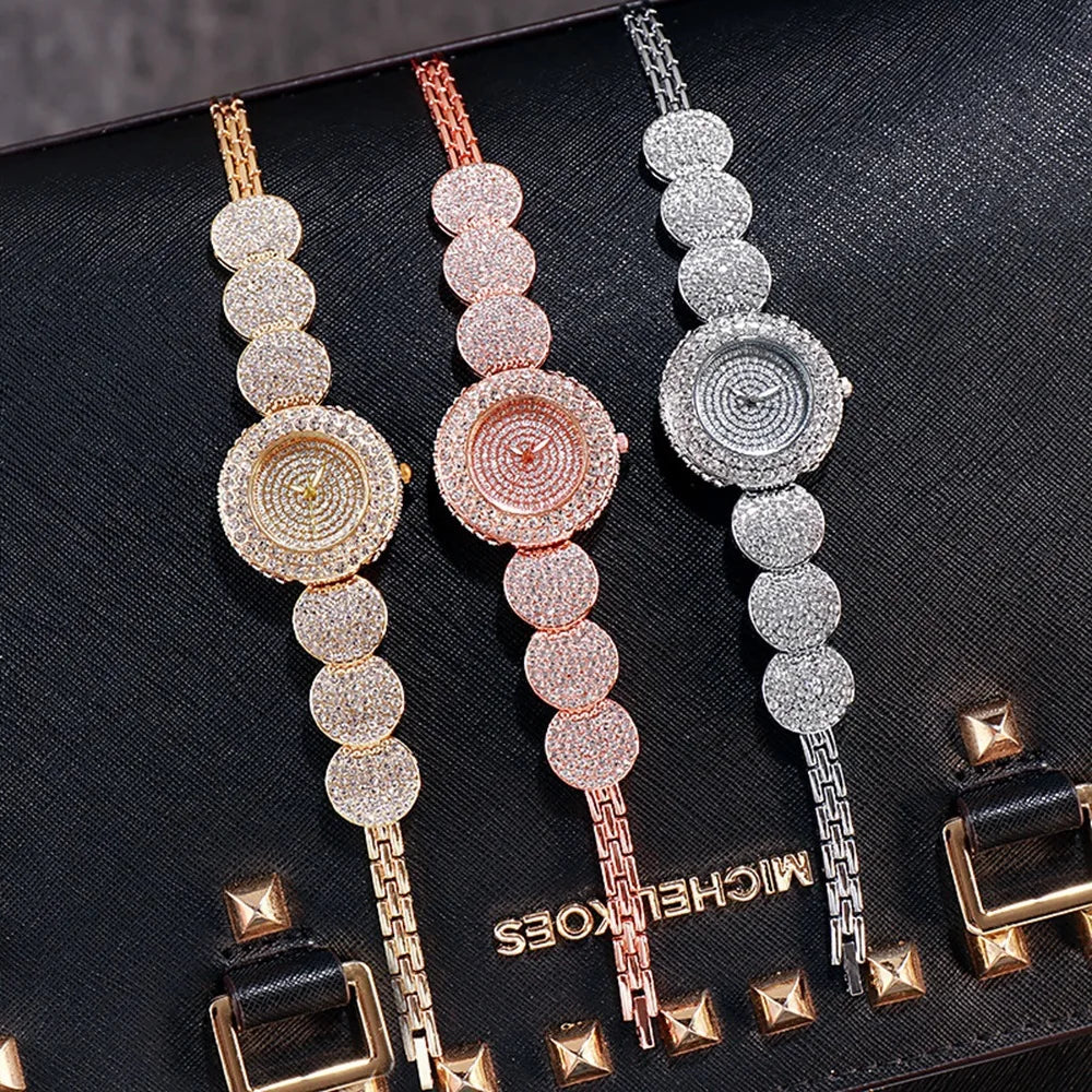 Fashion Pattern Diamond Ladies Watch for women Quartz Women's Watch Girls Lady Clock Bracelet Chains Free Shipping  Ladies Dress