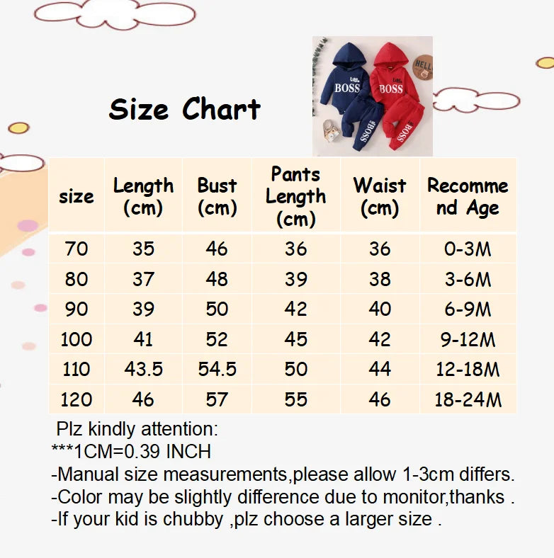 Baby Boy Hooded Suit 2Pcs Set Long Sleeve Letter Bodysuit