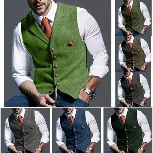 Men's Casual Classic Suit Cotton Blended  S-3XL