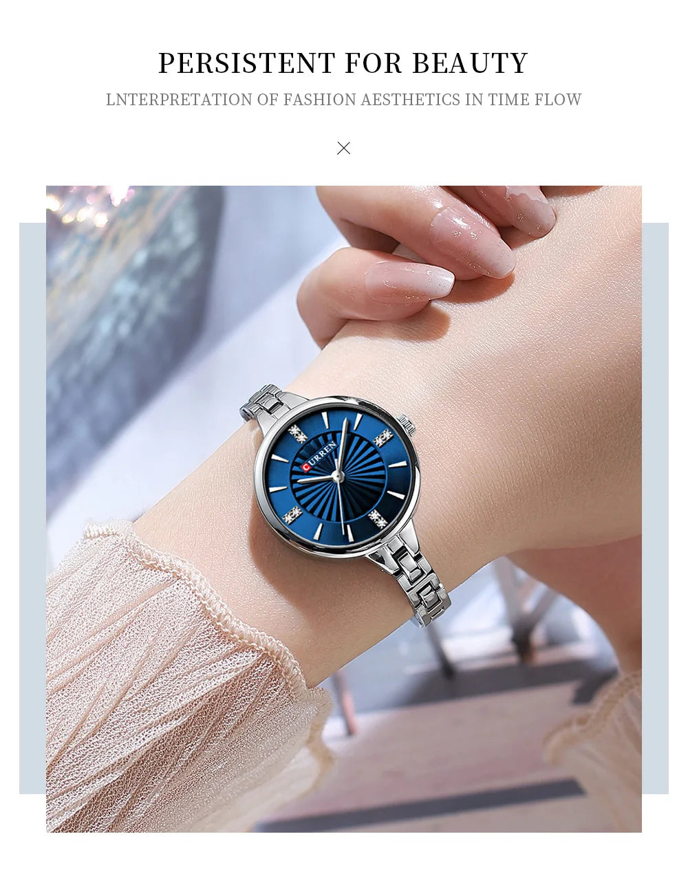 Luxurious and Elegant Round Dial with Stainless Steel Bracelet Fashion Dress Quartz Watches for Women