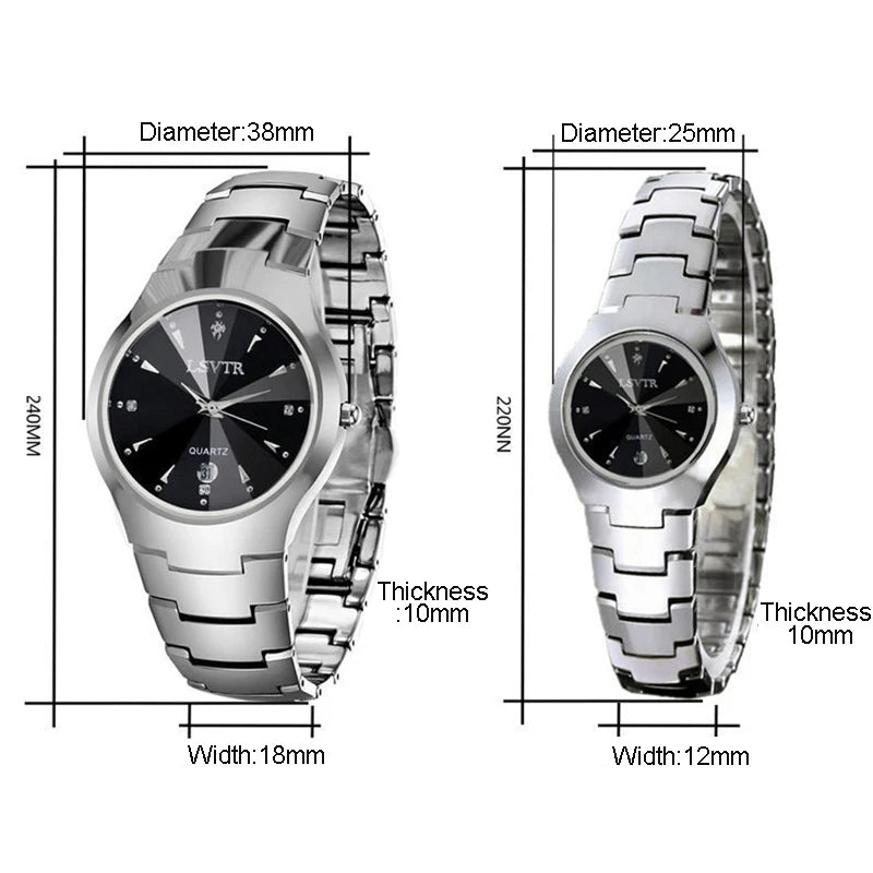 Men Women Business Quartz Watches Waterproof Stainless Steel Luxury Wristwatch Calendar Date Lovers Couple Watch Clock