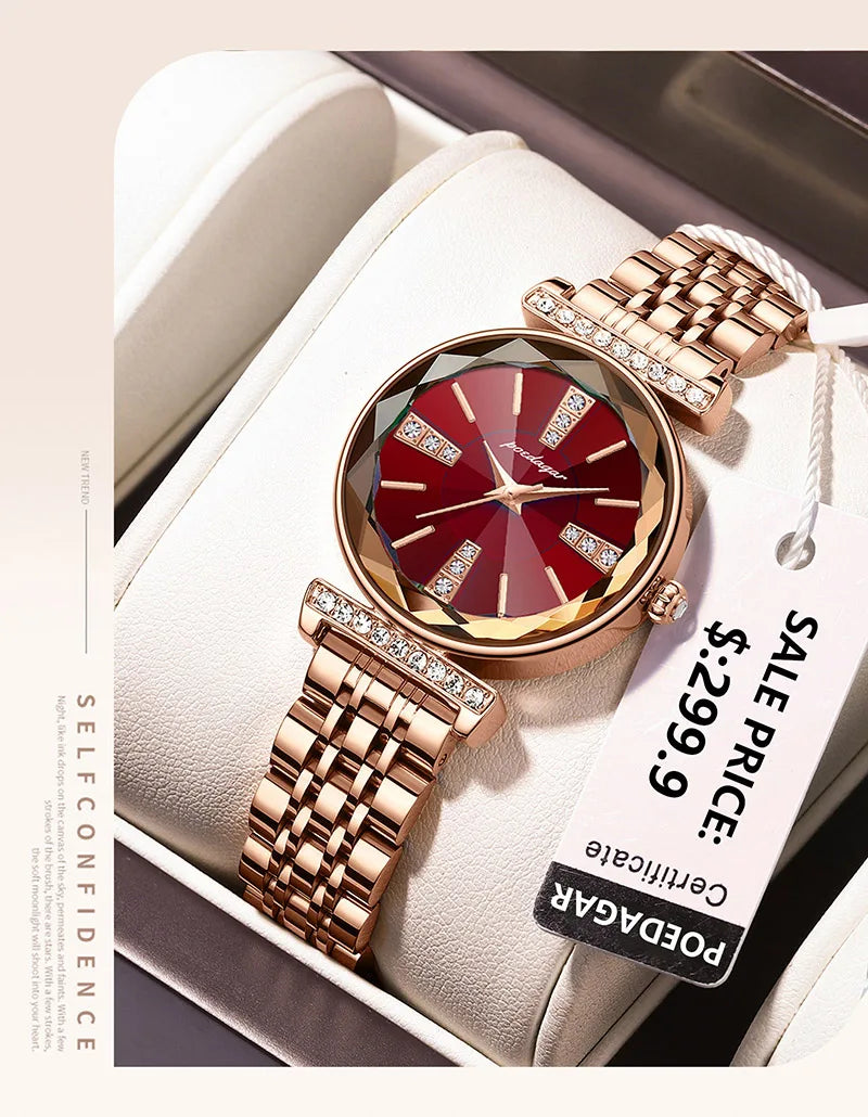 Fashion Ladies Watch Small Dial Diamond Luxury Rose Gold Waterproof Women Watches Stainless Steel Gift Clock 2025