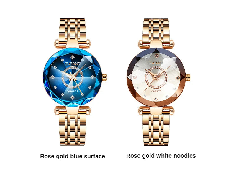 Star Women Crystal Watch 2025  Luxury Rose Gold Women Bracelet Watch for Ladies Wrist Watch Relogio Feminino