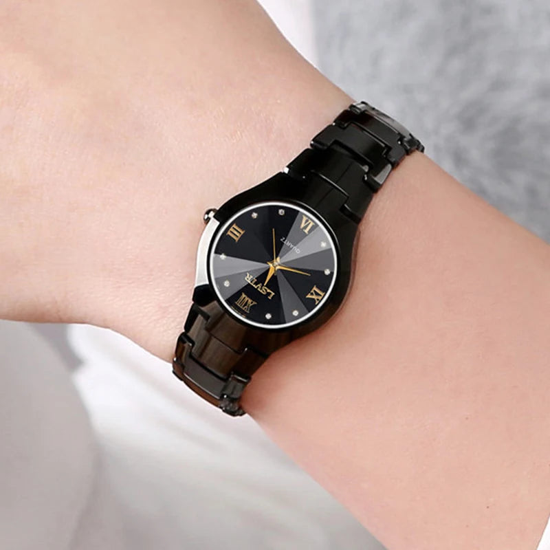 Men Women Business Quartz Watches Waterproof Stainless Steel Luxury Wristwatch Calendar Date Lovers Couple Watch Clock