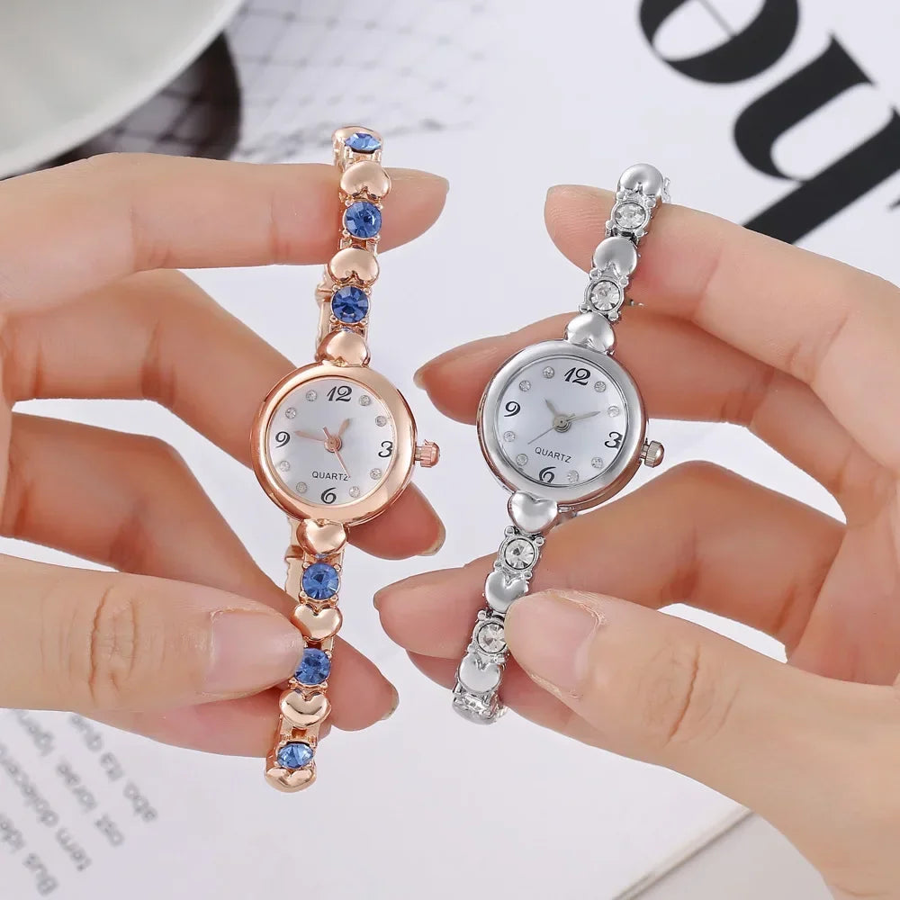 Female Bracelet Orologio Diamond Mini Dial Wristwatch Elegant Watch for Women Quartz Watches Gold Sliver Metal Band Ladies Reloj