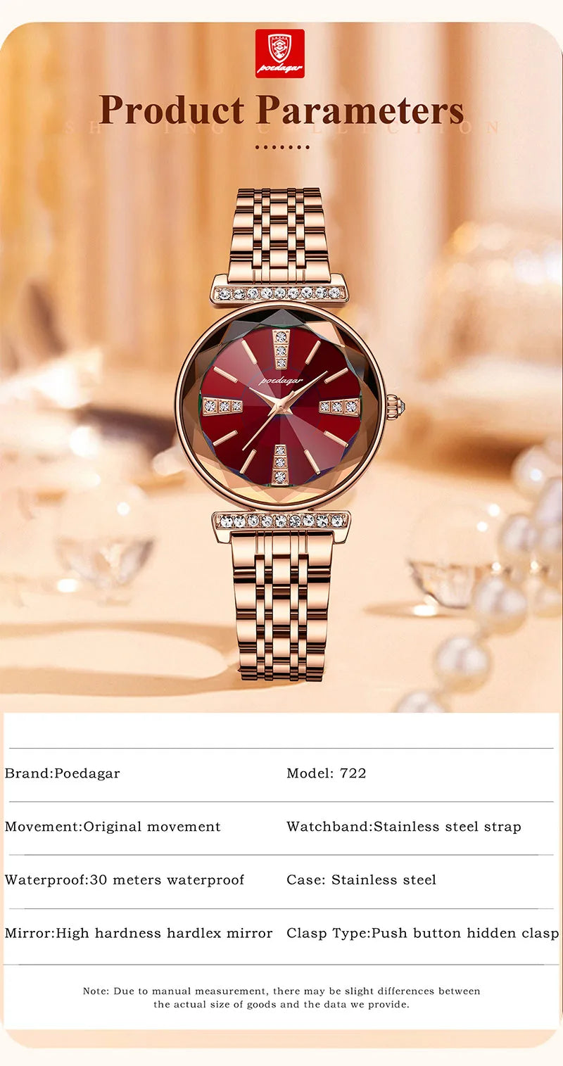 Fashion Ladies Watch Small Dial Diamond Luxury Rose Gold Waterproof Women Watches Stainless Steel Gift Clock 2025