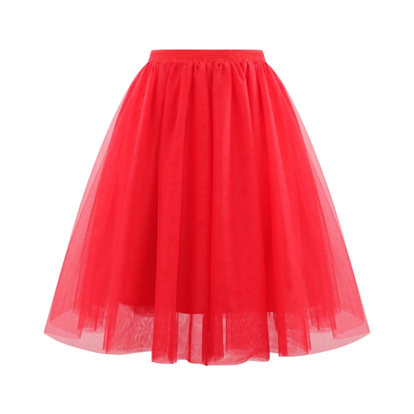 Quality 5 Layers Fashion Tulle Skirt Pleated TUTU Skirts Womens Lolita Petticoat Bridesmaids Midi Skirt Jupe Saias faldas