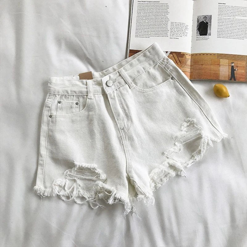 Korean Denim Holes Shorts For Women Leg Short Jeans Casual Street Short