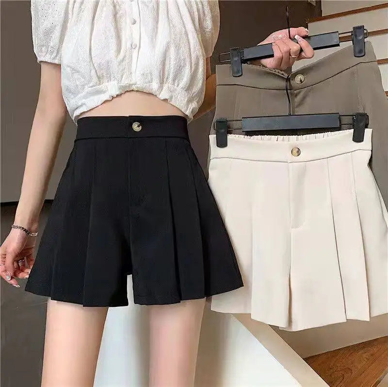 Korean Fashion Simple Sweet High Waist Casual Suit Shorts Women