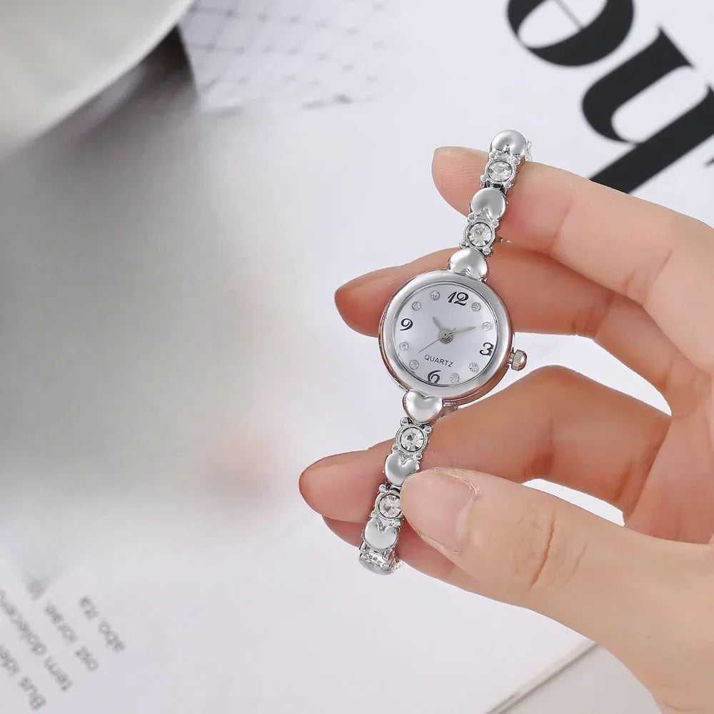 Female Bracelet Orologio Diamond Mini Dial Wristwatch Elegant Watch for Women Quartz Watches Gold Sliver Metal Band Ladies Reloj