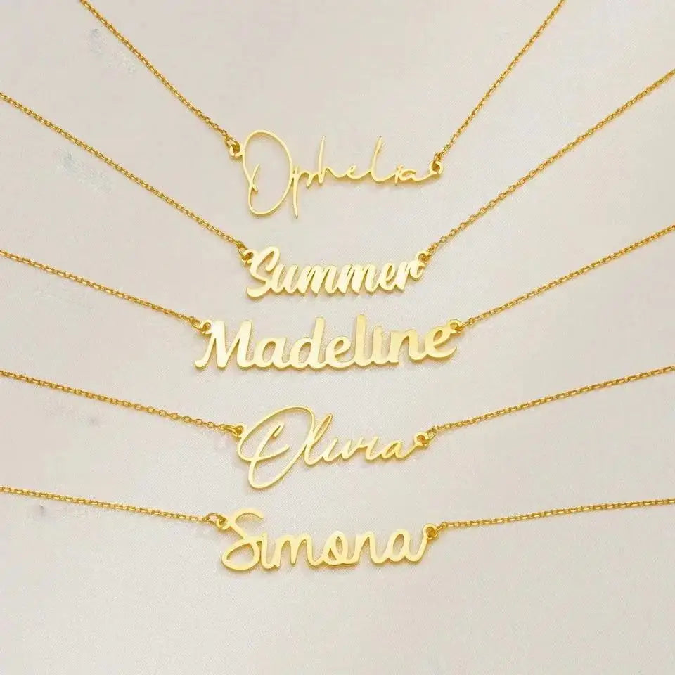 Customized Name Letter Necklace Personalized Stainless Steel Simple Pendant Women's Jewelry Valentine's Day Gift