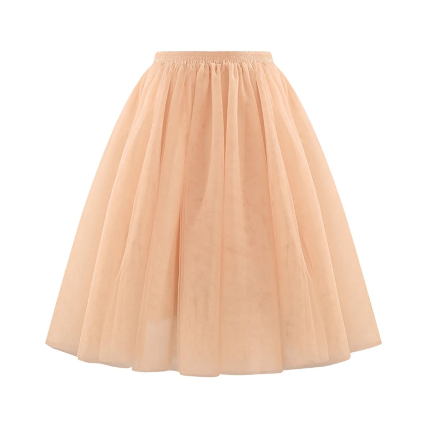 Quality 5 Layers Fashion Tulle Skirt Pleated TUTU Skirts Womens Lolita Petticoat Bridesmaids Midi Skirt Jupe Saias faldas