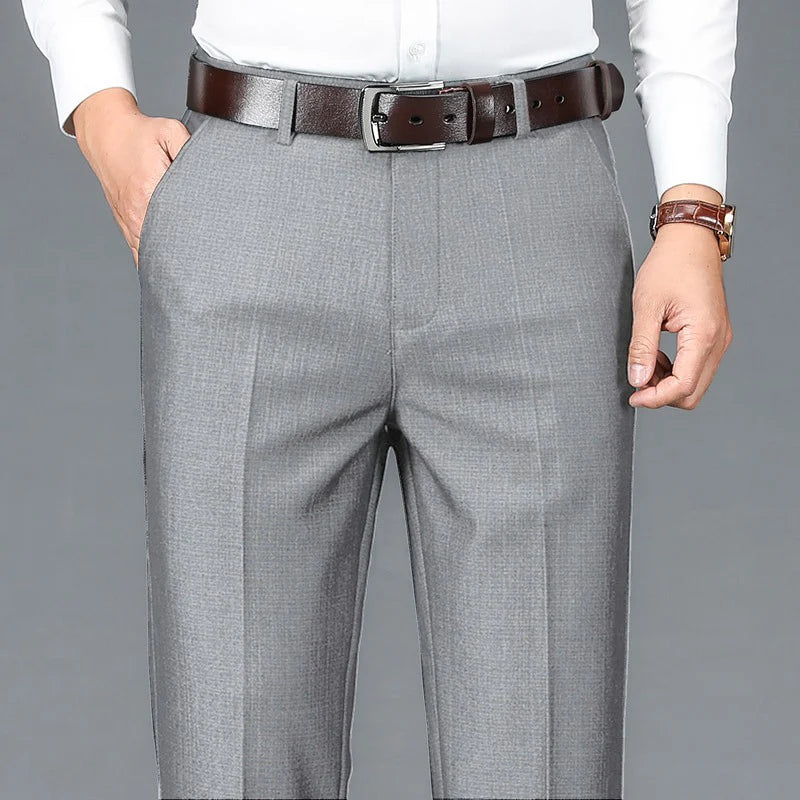 New Men's Classic Straight Leg Business Suit Pants Solid Formal Occasion Office Pants Male High Quality Baggy Trousers Plus Size