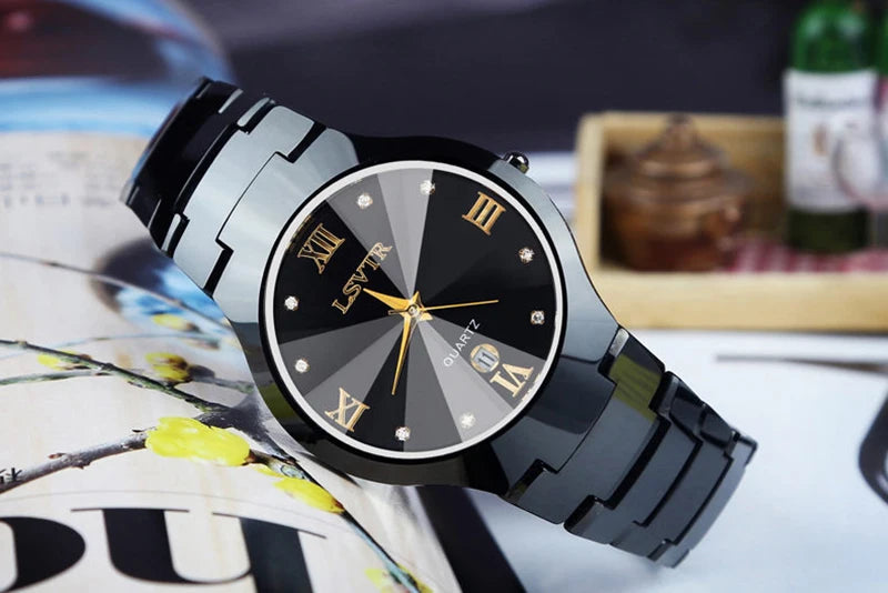 Men Women Business Quartz Watches Waterproof Stainless Steel Luxury Wristwatch Calendar Date Lovers Couple Watch Clock