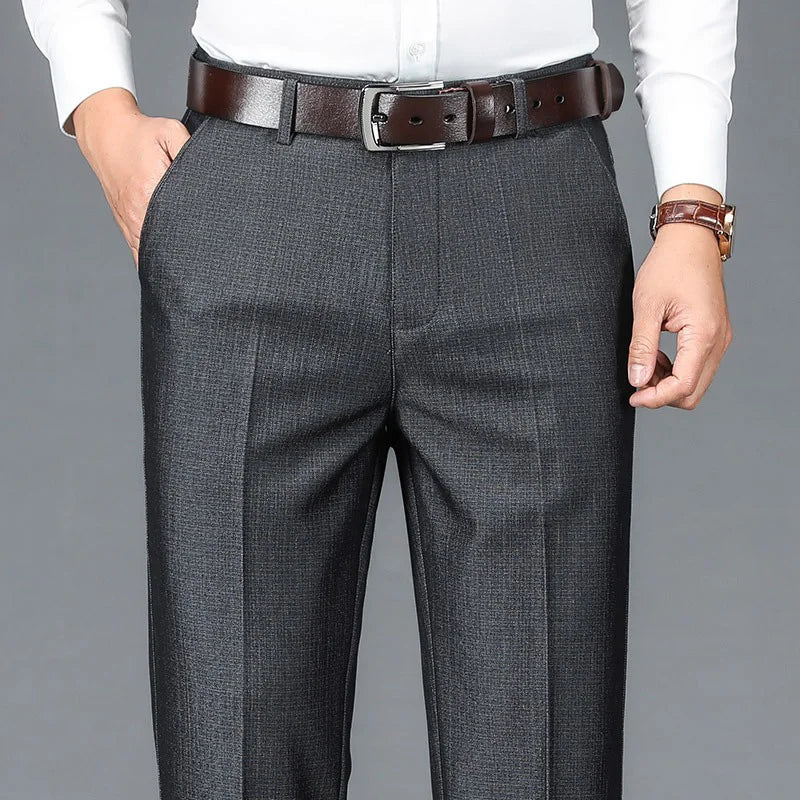 New Men's Classic Straight Leg Business Suit Pants Solid Formal Occasion Office Pants Male High Quality Baggy Trousers Plus Size