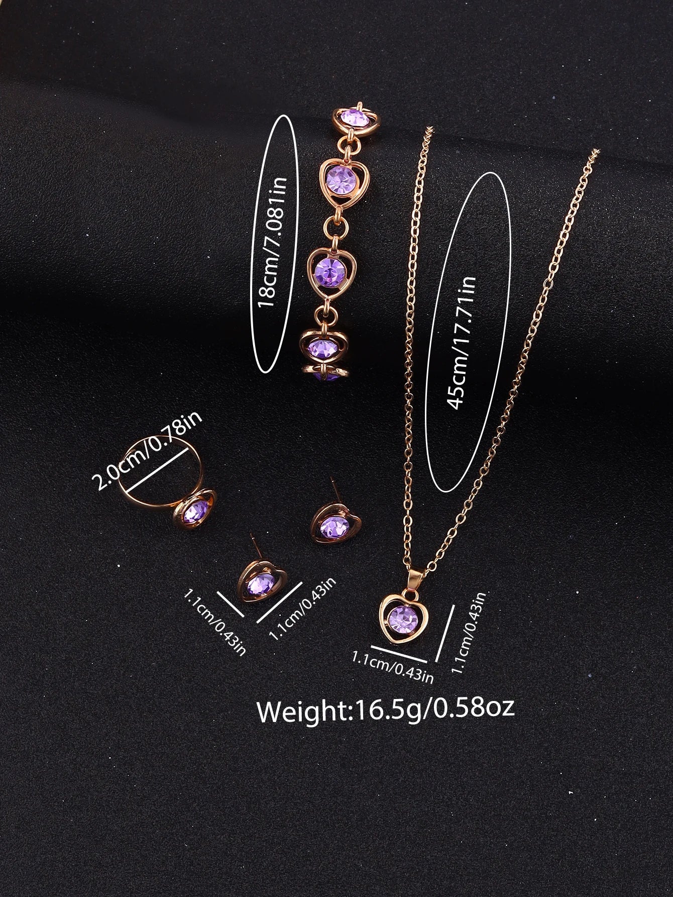 Purple fashion five-pointed star alloy leather women's quartz watch and purple hollow necklace set birthday gift wear pieces