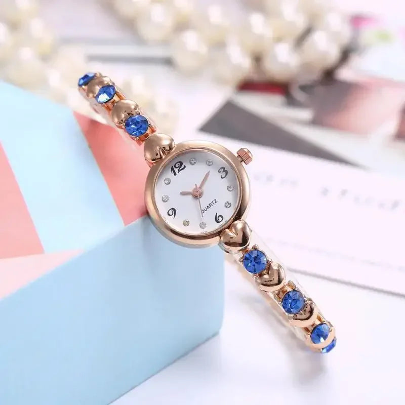 Female Bracelet Orologio Diamond Mini Dial Wristwatch Elegant Watch for Women Quartz Watches Gold Sliver Metal Band Ladies Reloj