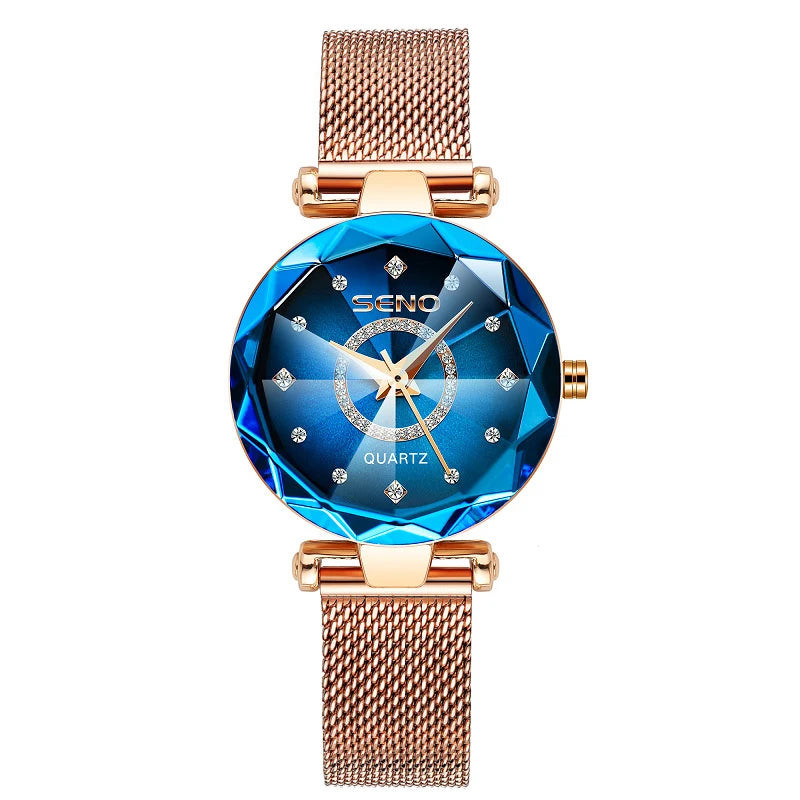 Star Women Crystal Watch 2025  Luxury Rose Gold Women Bracelet Watch for Ladies Wrist Watch Relogio Feminino