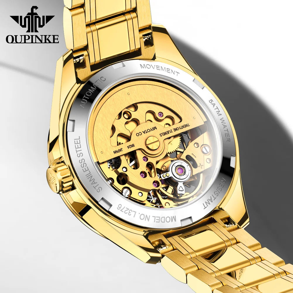 Mechanical Watch For Women Luxury Hollow Waterproof Elegant Ladies Wristwatch Sapphire Mirror Dress Watches