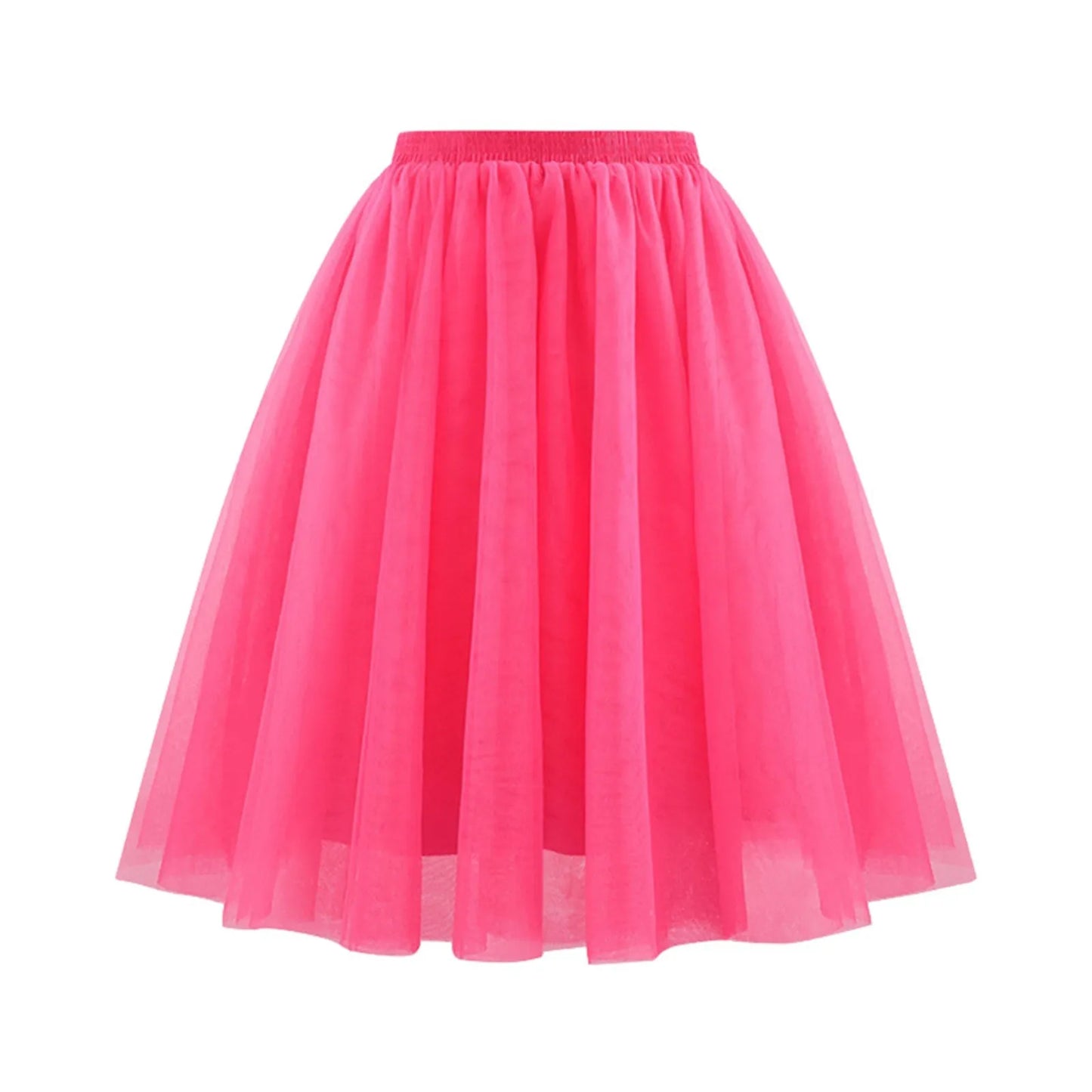 Quality 5 Layers Fashion Tulle Skirt Pleated TUTU Skirts Womens Lolita Petticoat Bridesmaids Midi Skirt Jupe Saias faldas