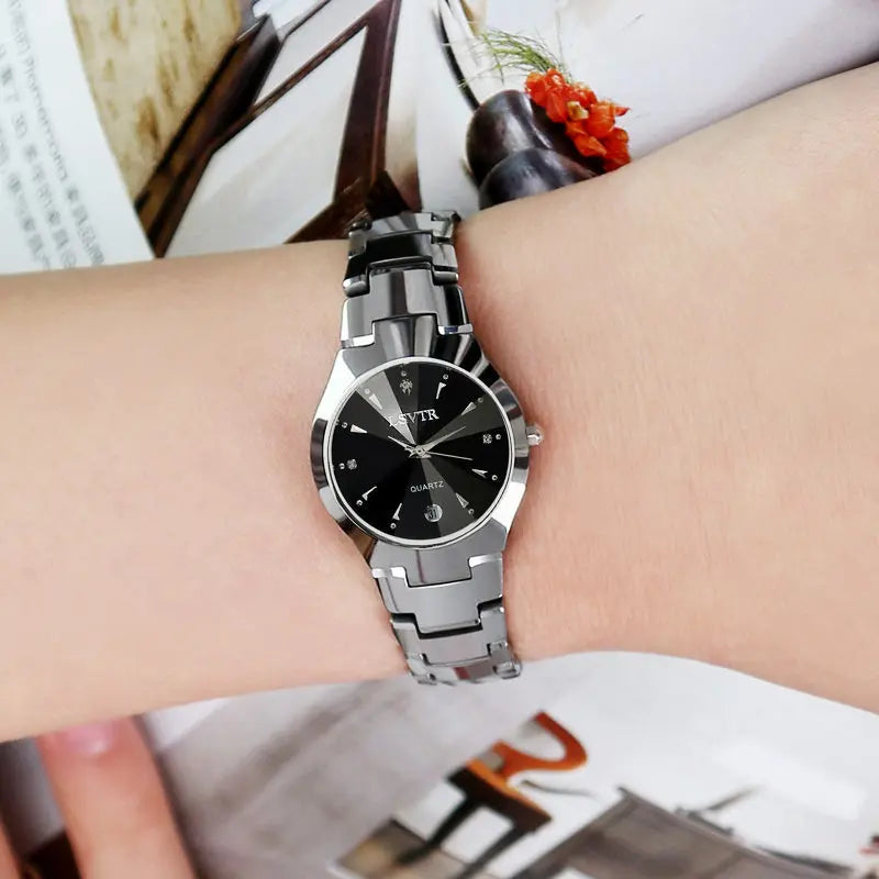 Men Women Business Quartz Watches Waterproof Stainless Steel Luxury Wristwatch Calendar Date Lovers Couple Watch Clock