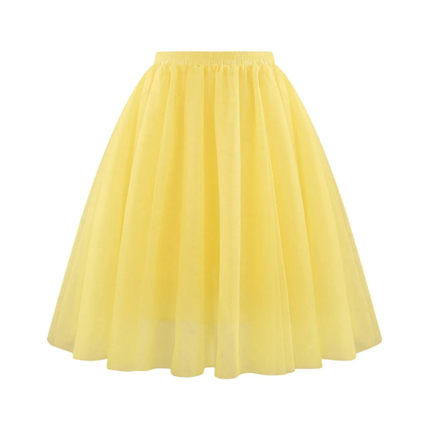 Quality 5 Layers Fashion Tulle Skirt Pleated TUTU Skirts Womens Lolita Petticoat Bridesmaids Midi Skirt Jupe Saias faldas